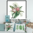 thumbnail image 2 of Designart 'Queen Proteas Palm & Monstera Leaves' Traditional Framed Canvas Wall Art Print, 2 of 5