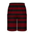 thumbnail image 4 of JIUKU Plus Size Mens Shorts Casual Summer Striped Elastic High Waisted Drawstring Beach Shorts with Pockets, 4 of 5