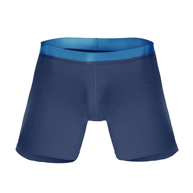 PEASKJP Mens Soft Trunks Modal Microfiber Briefs Freefly Covered Waistband Silky Touch Underpants,Navy L
