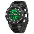 thumbnail image 6 of 2025 New Men's Digital Sports Watch - Military Style, Multifunctional, 5ATM Water Resistant, Stopwatch, Countdown, Triple Time, Luminous, Steel/TPU Strap Option, 6 of 18