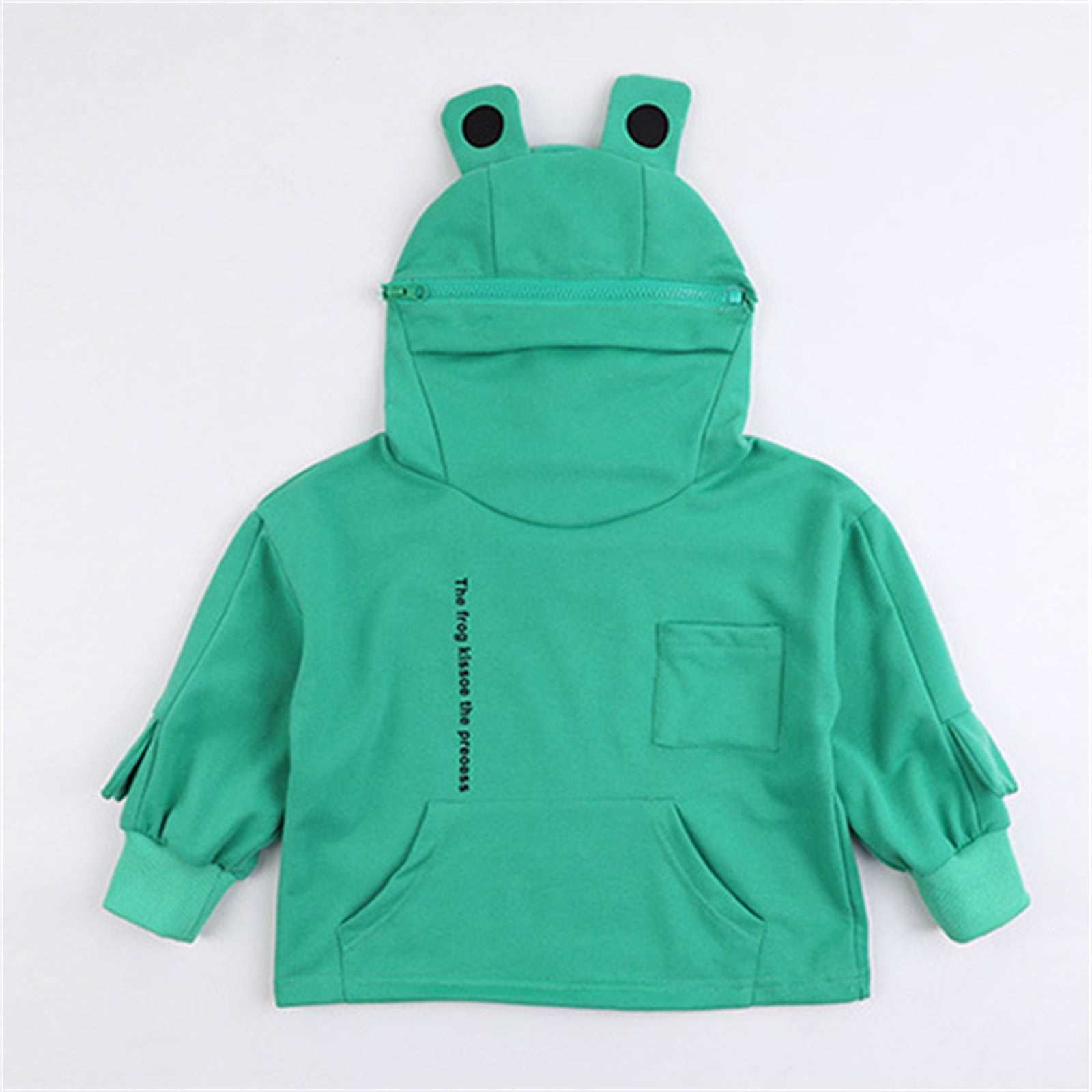 Sweatshirt Mouth Zipper Warm Sweaters With Baby Pocket Girls Hoodies Pullover Boys And Large Girls Kids Hooded Toddler Sweater Tops Toddler 3D Cartoon Cat