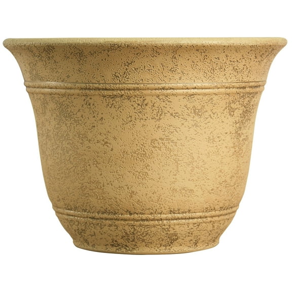 HC Companies Sierra 10 Inch Round Resin Flower Garden Planter Pot, Arizona Sand