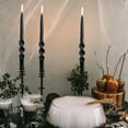 thumbnail image 6 of FCMSHAMD 9.3" Spiral Dripless Taper Candles Wedding Festive Dinner Candles Unscented Pillar Candles, Black Pack of 2, 6 of 7