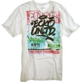 thumbnail image 1 of Ecko Unltd. Camiseta gráfica con cuello en V y señales de advertencia para hombre, blanca, grande, 1 of 1