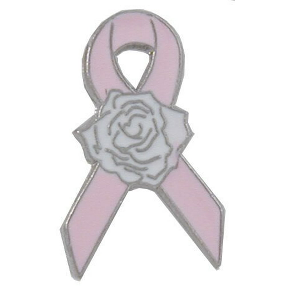 Stockpins Pink Ribbon Rose Lapel pin