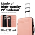 thumbnail image 6 of NiceTravel 3 Piece Luggage Set, Hardshell Suitcase Set with Spinner Wheels TSA Lock Carry on and Checked Luggage, Pink, 6 of 6