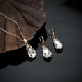 thumbnail image 2 of Ayyufe Vintage Teardrop Rhinestone Women Set Necklace Hook Earrings Pendants, 2 of 6
