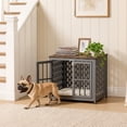 thumbnail image 2 of Ironovahome 26" Heavy Duty Dog Crate for Small Dogs, Dog Crate Furniture with Double Doors & Safe Locks, Chew-Proof & Escape-Proof Metal Dog Cage, Small Indoor Dog Kennel, Rustic Brown, 2 of 8