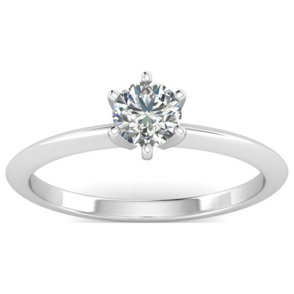 1/2 Carat TW Diamond Solitaire Engagement Ring in 14k White Gold (I1, G-H)