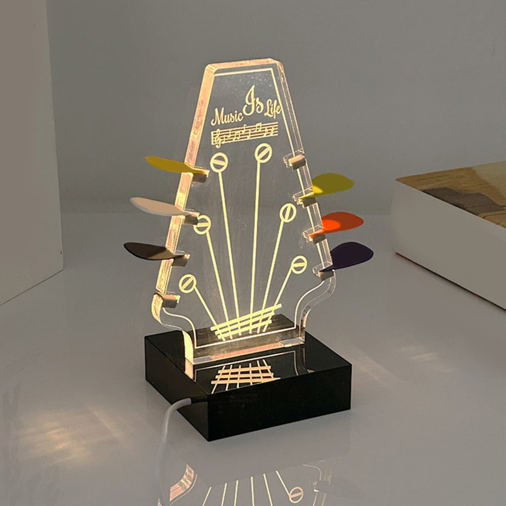 Oasiva Clear Guitar Pick Stand Pick Box with Base Guitar Pick Holder Guitar Pick Display Case, Acrylic Guitar Display Easel