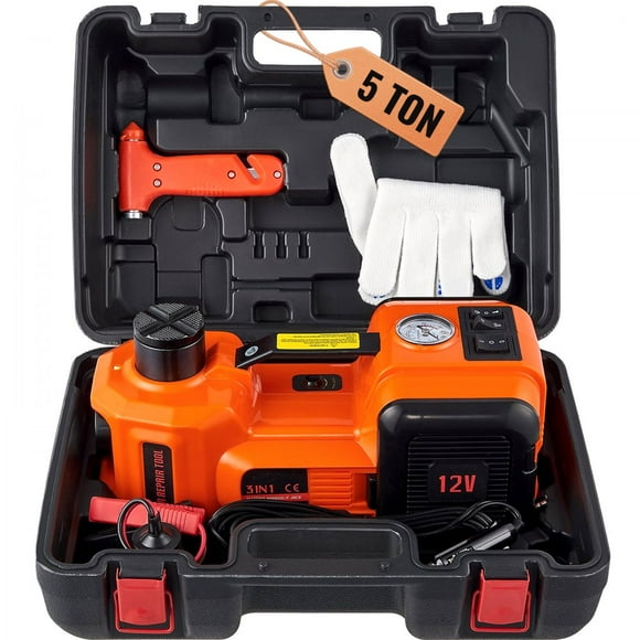 Electric Hydraulic Car Floor Jack 5 Ton with Built In Tire Inflator Pump
