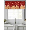thumbnail image 4 of Christmas Valances for Windows Candy Gingerbread House Snow Red Backdrop Rod Pocket Curtains Valance Short Window Treatment Drapes for Living Room, Bedroom Bathroom 42"&nbsp;W x 12" L, 4 of 5