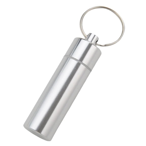 Aluminum Waterproof Pill Box Keychain, Portable Airtight Medicine Storage Case, Compact Travel Medication Container with Matte Finish