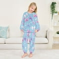thumbnail image 5 of Fluffy Pajamas Set Fuzzy Winter Warm Pj Sets Pullover Tops and Long Pants Pink and Purple Bows Large, 5 of 8