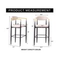 thumbnail image 7 of CQSXDA Modern Upholstered Bar Stool Set of 2 with Gold-Accented Armrests and Metal Frame 23 Inch Seat Height for Kitchen Use, Beige, 7 of 7