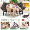 thumbnail image 5 of RADIATA Dark Gray Double Outdoor Rocking Chair,2 Person Patio Rocking Egg Chair with Thick Cushion, 5 of 9