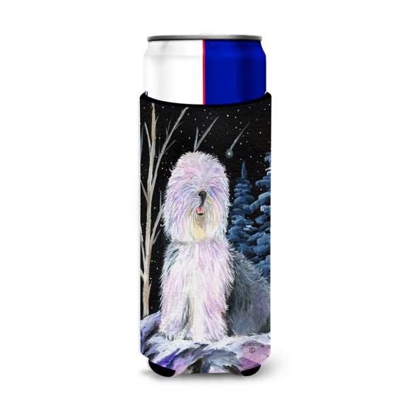 Carolines Treasures SS8409MUK Starry Night Old English Sheepdog Ultra Hugger for slim cans Slim Can multicolor