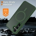 thumbnail image 5 of CASEFIV for Samsung Galaxy S25 Case,with Magnetic Invisible Stand [Military Drop Protection] [Compatible with MagSafe] Shockproof Slim Translucent Anti-Slip Case,Green, 5 of 7