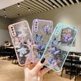 thumbnail image 2 of Creative Shiny Butterfly Phone Case for Samsung Galaxy A32 5G A51 A52 A71 A72 A12 A21S A50 A31 4G, Clear Precision Hole Back Cover(Purple,A31), 2 of 5
