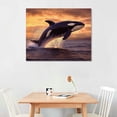 thumbnail image 2 of COMIO Killer Whale Pictures Wall Decor Canvas Wall Art For Living Room Bedroom Office Animal Prints Poster Printing framed - 20x16 Inch, 2 of 3