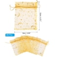 thumbnail image 2 of Uxcell Moon Star Printed Organza Bags, 50 Pcs 4.72x3.5 Inch Drawstring Mini Pouches for Party Wedding, Gold, 2 of 6