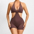 thumbnail image 3 of REALiKUN Jumpsuits for Women Sexy Workout Cutout Backless Butt Lift Shorts Rompers Athletic Yoga Built in Bra Unitard Bodysuit, 3 of 7
