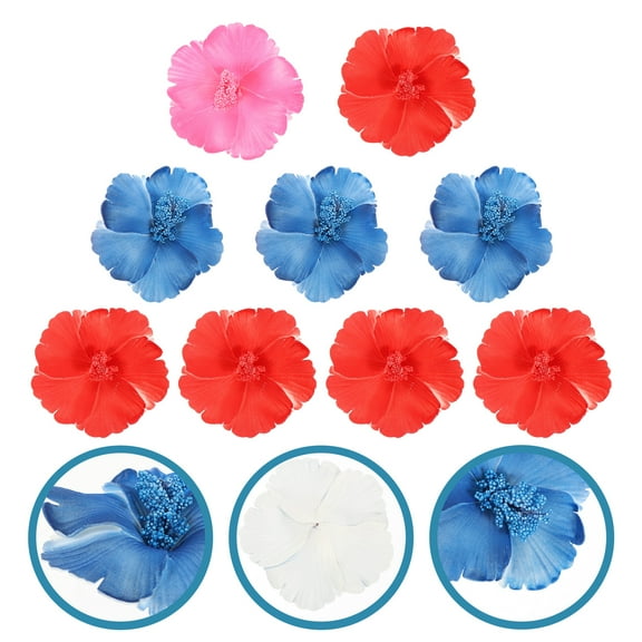 OUNONA 9 Pieces Bohemia Style Plumeria Flower Hair Clips for Women in Assorted Colors Made of Foam