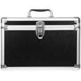 thumbnail image 1 of Stylish Metal Makeup Travel Case with Secure Buckle 1 Set Cosmetics Organizer Box, 1 of 9