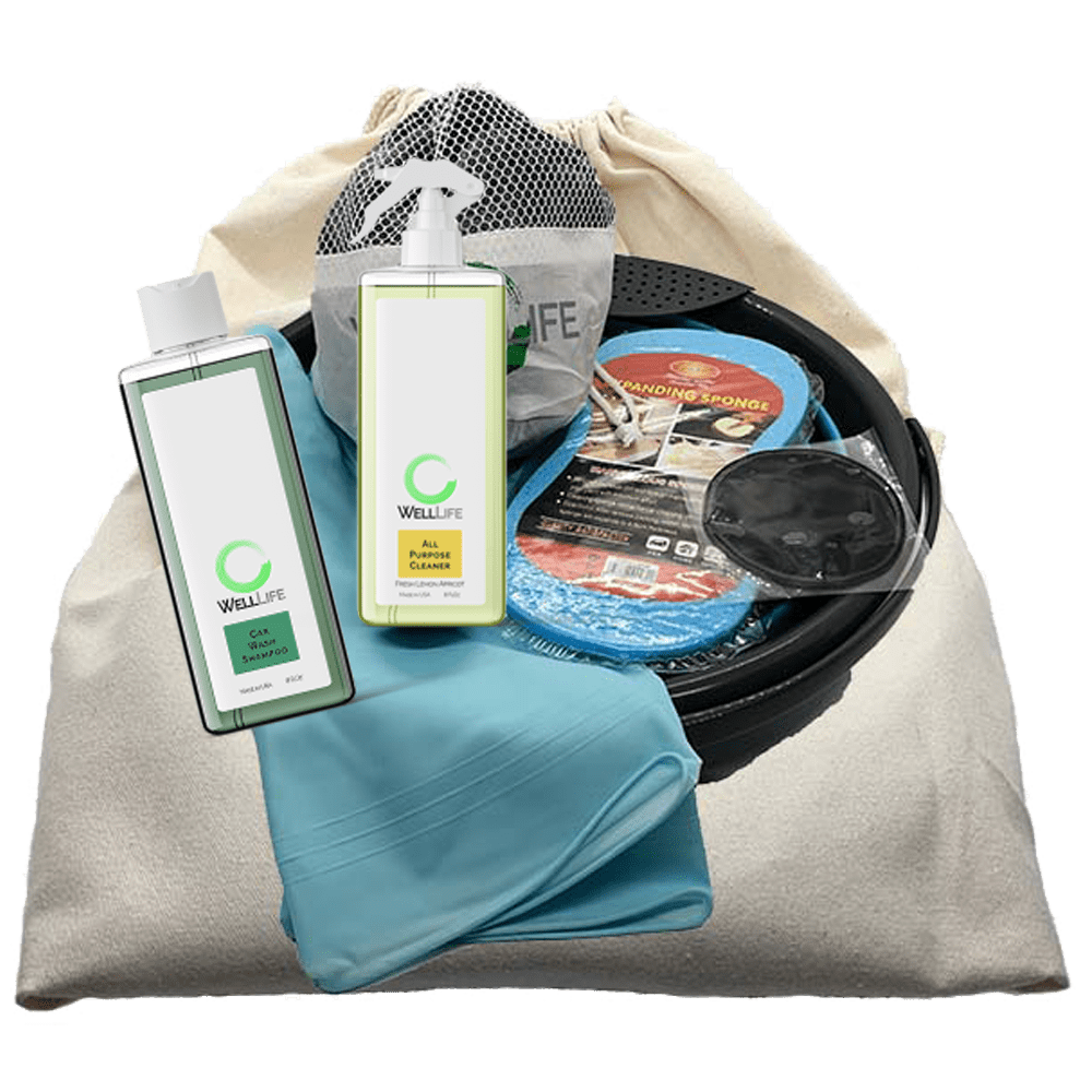 Well Life Clean Car Care Ultimate Plant Based Cleaning Kit 8+ Pieces