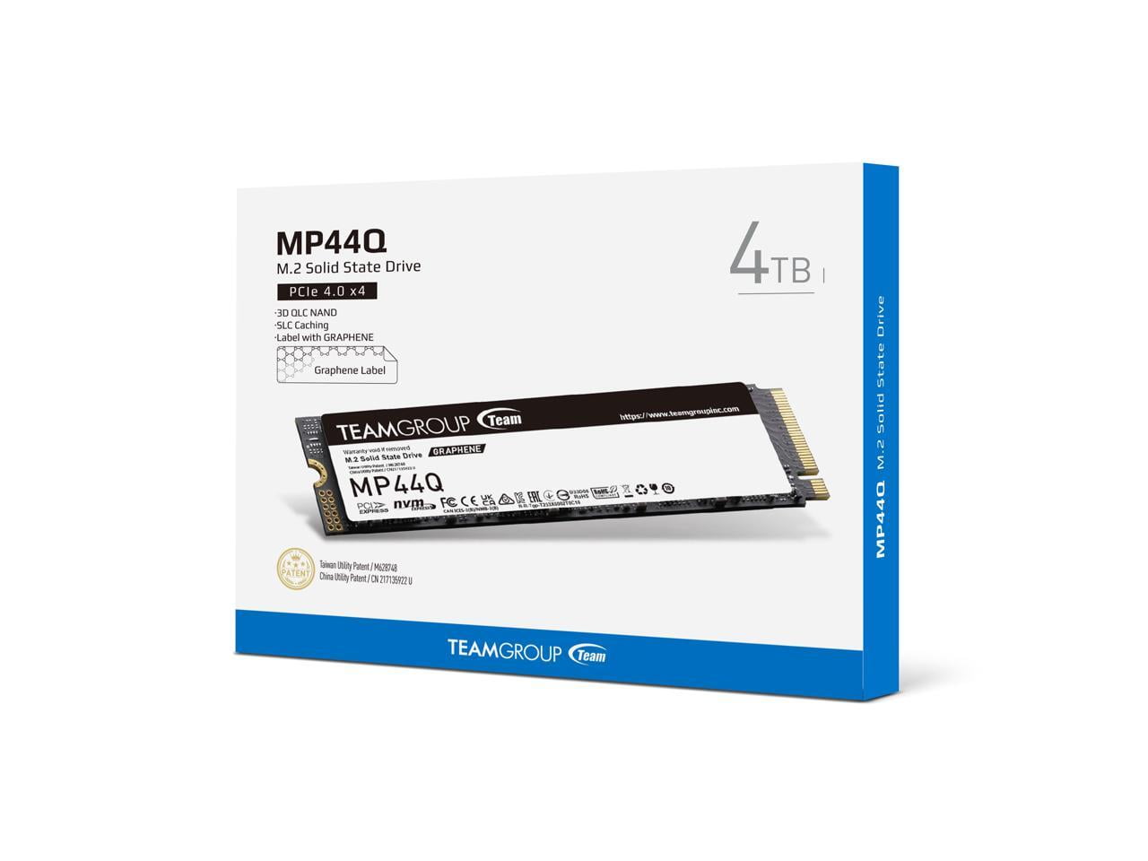 TEAMGROUP MP44Q 4TB PCIe Gen4 x4 M.2 2280 SSD Laptop & Desktop & NUC & NAS compatible, Speed up to 7400MB/s (TM8FFD004T0C101)