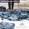 thumbnail image 5 of Navy Blue Floral Outdoor Rug 6x9 Ft - Reversible Patio Rug Outdoor Camping Rugs, Vintage Pastoral Botanical Leaves Washable Indoor Outdoor Area Rugs, Non-Slip Outdoor Carpet Runner for Deck/Porch, 5 of 8