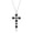 Silver,Black, variant on Linawe Amethyst Purple Necklace Cross Charm Necklace for Women Trendy, Gold Plated Chain Crystal Imitation Diamond Birthstone Cubic Zirconia Pendant Necklace, Catholic Religious Gifts