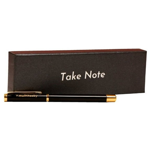 Multitasky Deluxe Metal Black Ink Pen (w/ 5 Ink Refill) - Black