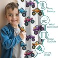 thumbnail image 3 of Blackout Kids Curtains,White Colorful Monster Cartoon Trucks Pattern Childrens Insulated Curtains Set Of 2,Bedroom Essentials,Toddler Room Decor 52"x84", 3 of 5