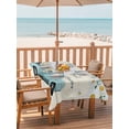 thumbnail image 2 of Outdoor Tablecloth with Umbrella Hole for Patio/Picnic/Party/Camping, Spring Daisy Waterproof Table Cloth Rectangle Table Cover Washable, White Flowers Blue Country Car Rustic Botanical (60"x 84"), 2 of 8