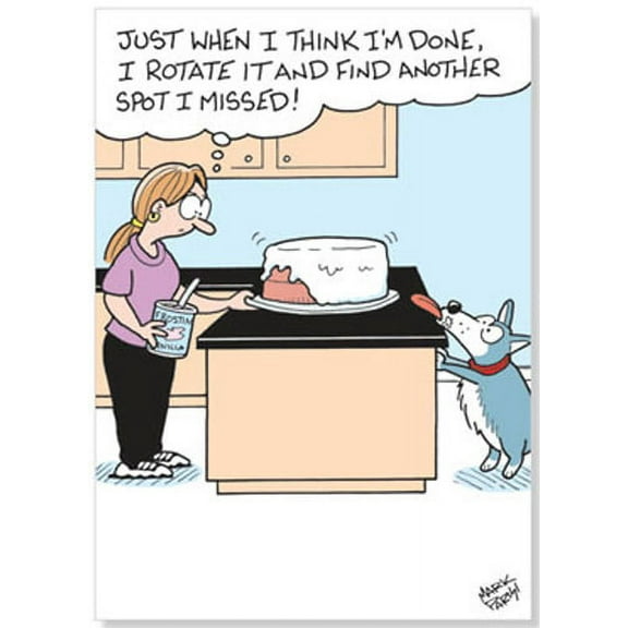 Oatmeal Studios Dog Licking Cake Frosting Funny Birthday Card