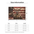 thumbnail image 5 of Disketp Patriotic Deer Soldier Salute Flannel Blankets - Thick and Warm Blanket for Winter, Soft Fuzzy Plush King Blanket for All Seasons-60"x50", 5 of 6