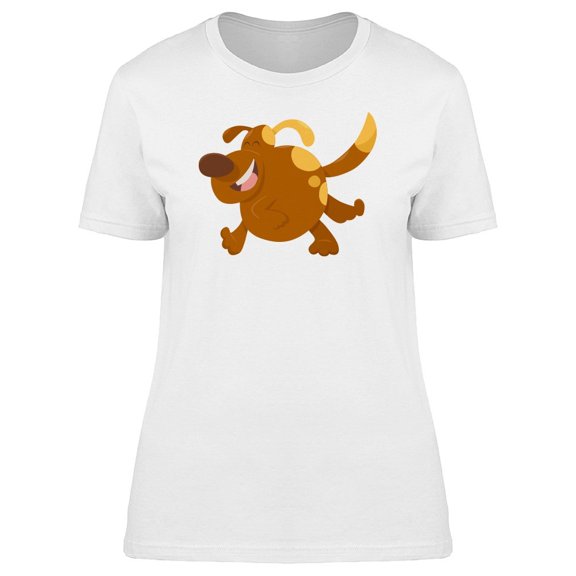 Happy Brown Dog Cartoon Tee Women's -Image by Shutterstock