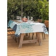 thumbnail image 3 of Outdoor Tablecloth with Umbrella Hole for Patio/Picnic/Party/Camping, Coastal Corals Waterproof Table Cloth Rectangle Table Cover Washable, Ocean Starfish Beach Conch Turquoise Gray (52"x 70"), 3 of 9