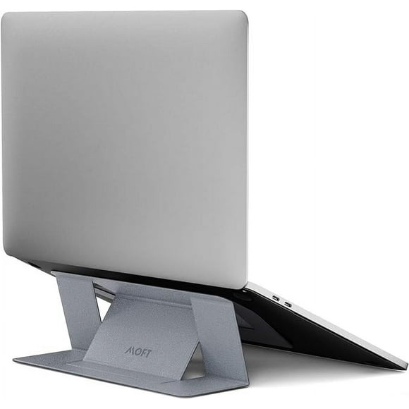 MOFT Invisible Laptop Stand for Laptops Without Bottom Vents, Lightweight Adhesive 2-Height Repositionable Residue-Free Laptop Desk Stand (Silver)