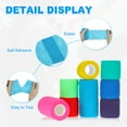 thumbnail image 3 of Uxcell Self Adhesive Bandage Wrap Elastic Self Adherent Self Breathable Wrap Tape for Sport Stretch Athletic Wrist Ankle Emerald Green 177" x 1", 3 of 7