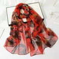 thumbnail image 2 of Yuanlong Winter Scarves Ladies Lightweight Print Floral Pattern Silk Scarfs Spring Chiffon Fashion Shawls Wraps One Size, 2 of 3