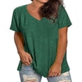 thumbnail image 2 of yillto Womens Plus Size Shirts Baggy Short Sleeve Tops Summer Basic Plain Crew Neck Tshirts L-5XL, 2 of 5