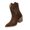 Red, brown and black, variant on EKVAHL Women's Mid Calf Western Cowboy Boots, Faux Suede Low Block Heel Booties, Embroidery Country Concert Outdoor Daily Walking Boots Black