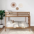 thumbnail image 2 of Now Furniture Wooden Twin over Twin Bunk Bed for Kids, Pecan, 2 of 6
