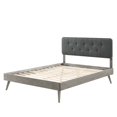 thumbnail image 3 of Platform Bed Frame, Twin Size, Wood, Grey Gray, Modern Contemporary Urban Design, Bedroom Master Guest Suite, 3 of 10