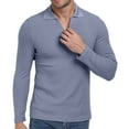 thumbnail image 5 of HAOMEIL Men's Polo Shirts Muscle V Neck T-Shirts Long Sleeve Slim Fit Polo Shirts for Men, 5 of 7