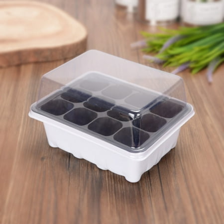 12 Cells Seedling Trays Seed Starter Box Plant Flower Grow Starting Germination Pot (Best Seed Starting Pots)