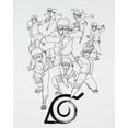 thumbnail image 2 of Naruto Shippuden Men's Naruto Black Sketch Poses Adult Anime T-Shirt, 2 of 3
