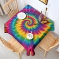 thumbnail image 2 of Rainbow Tie Dye Mandala Pattern Square Tablecloth,Waterproof Square Table Cover,Wipeable Spillproof Washable Table Cover for Home Kitchen Party Decor 42"X42"(107x107cm), 2 of 6